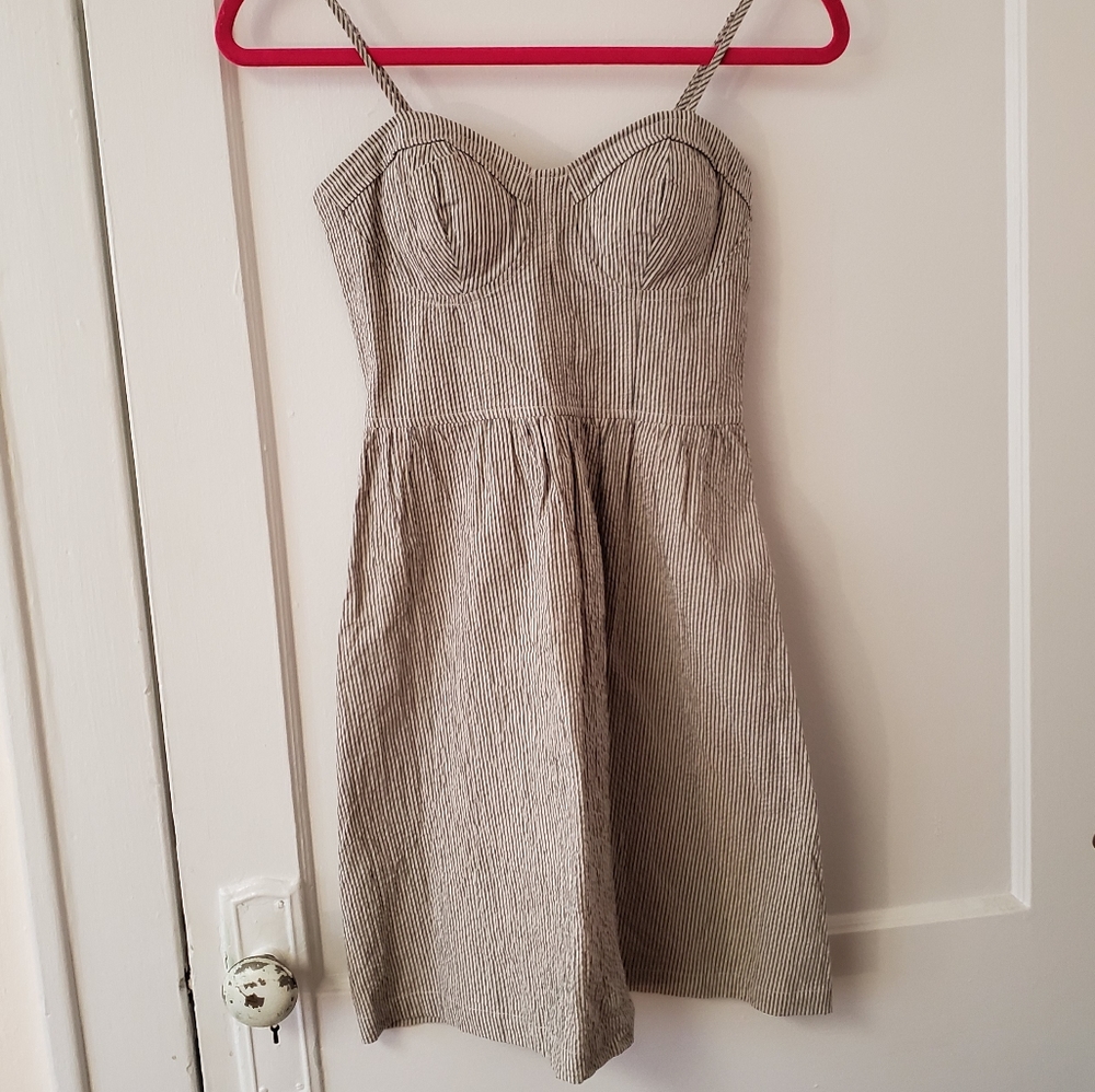 Keds seersucker sundress striped fit and flare S